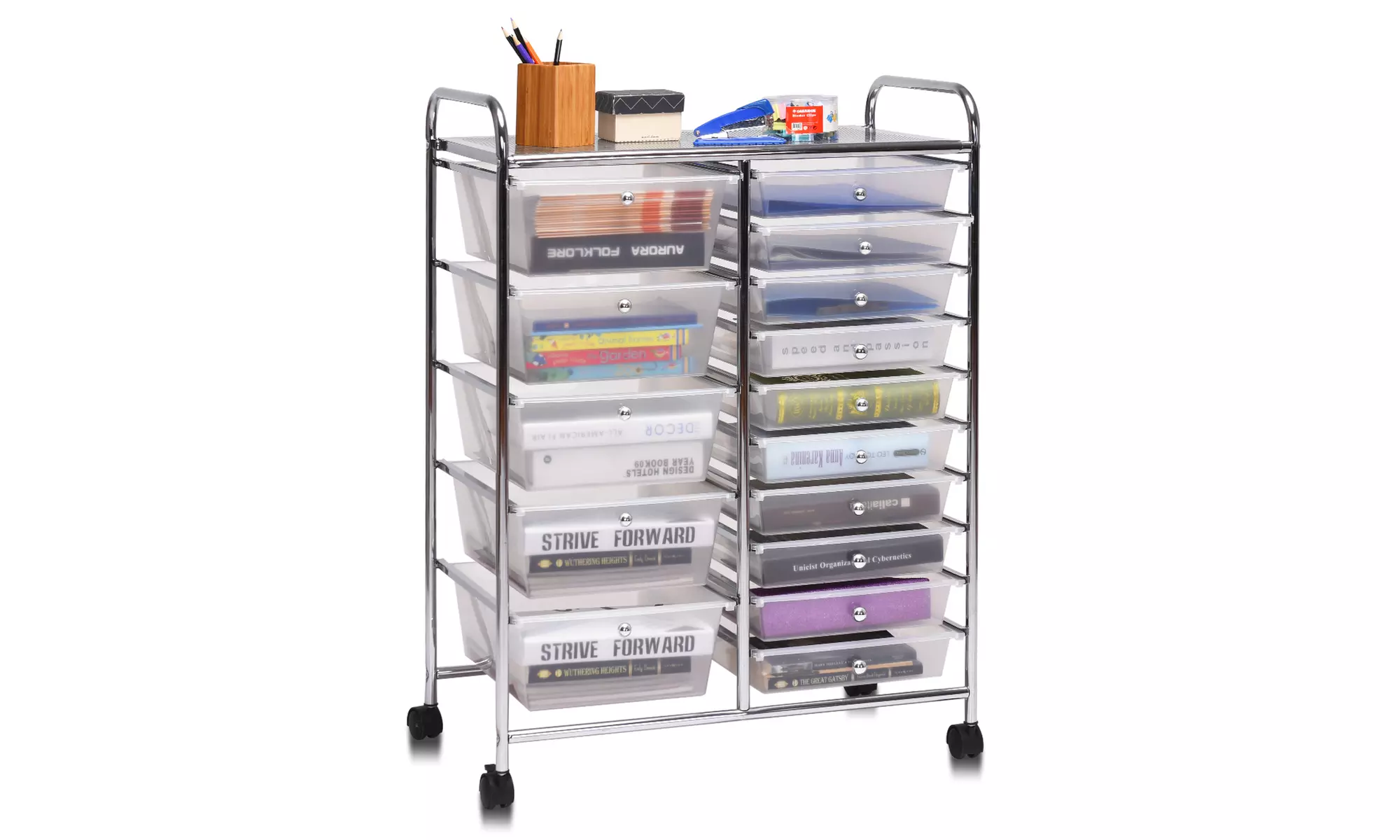 Costway 15 Drawers Rolling Storage Cart Organizer - Primary Image