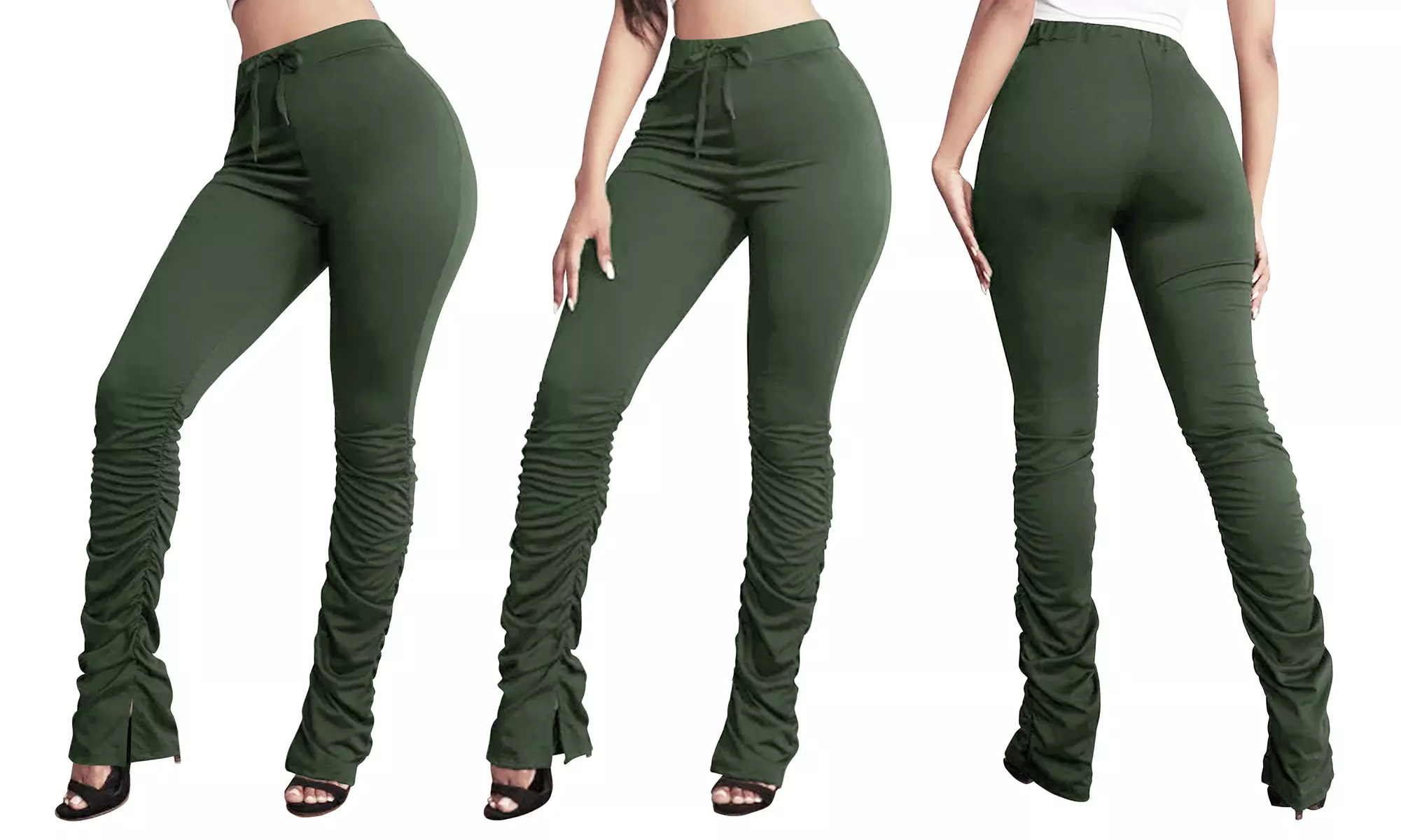 Women's Lounge Wear Fashionable Stacked Leggings