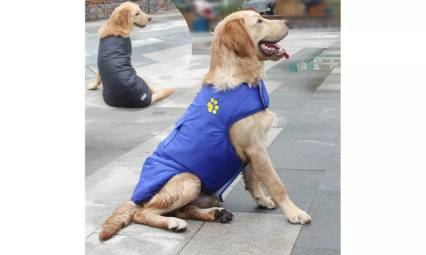 Winter Waterproof Warm Reversible Dog Vest Coats Jackets Outwear