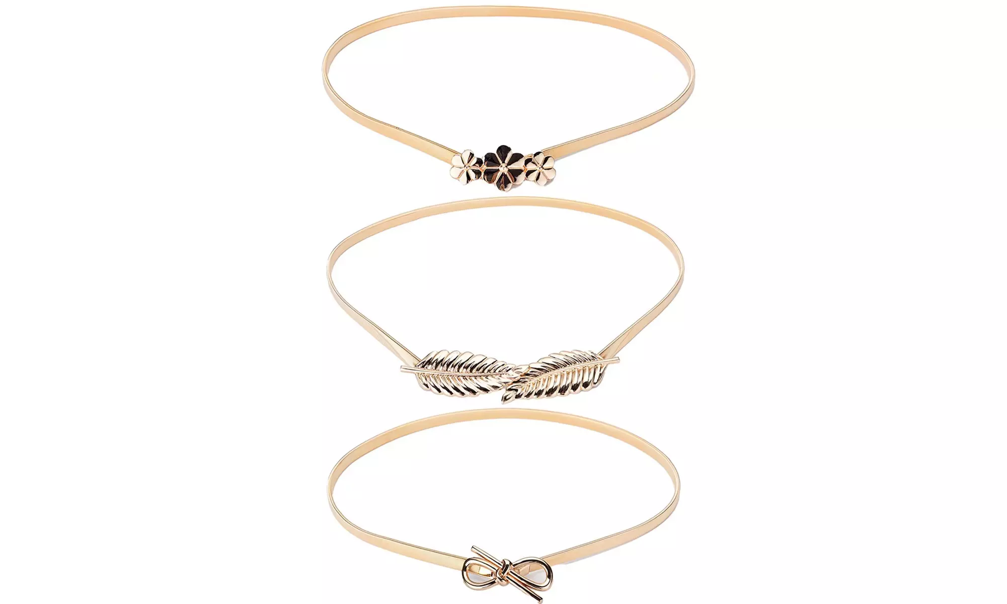 Women's Shiny Polished Adjustable Metal Mirror Waist Belt Gold - Primary Image