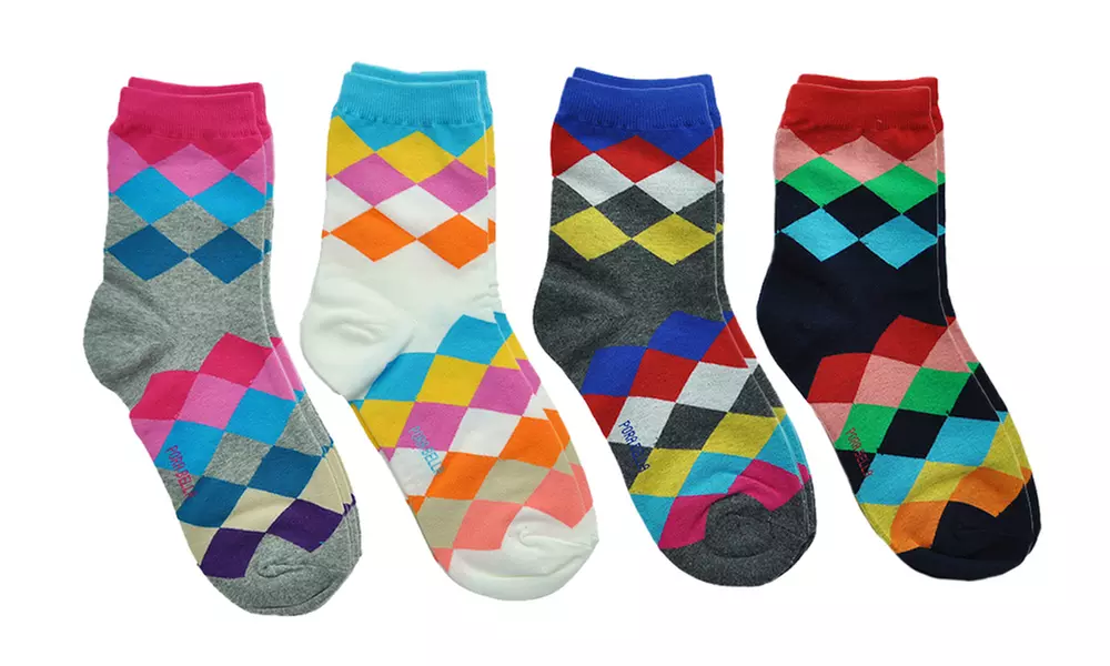 Angelina Cotton Blend Crew Socks (4-Pairs)