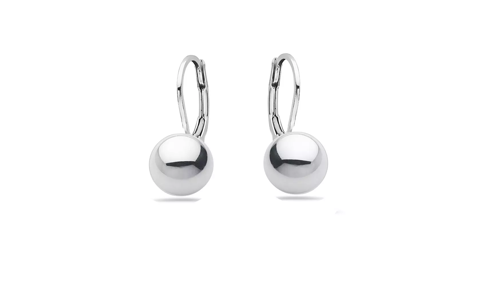 Sterling silver Lever back Ball drop earrings ( Multiple sizes )