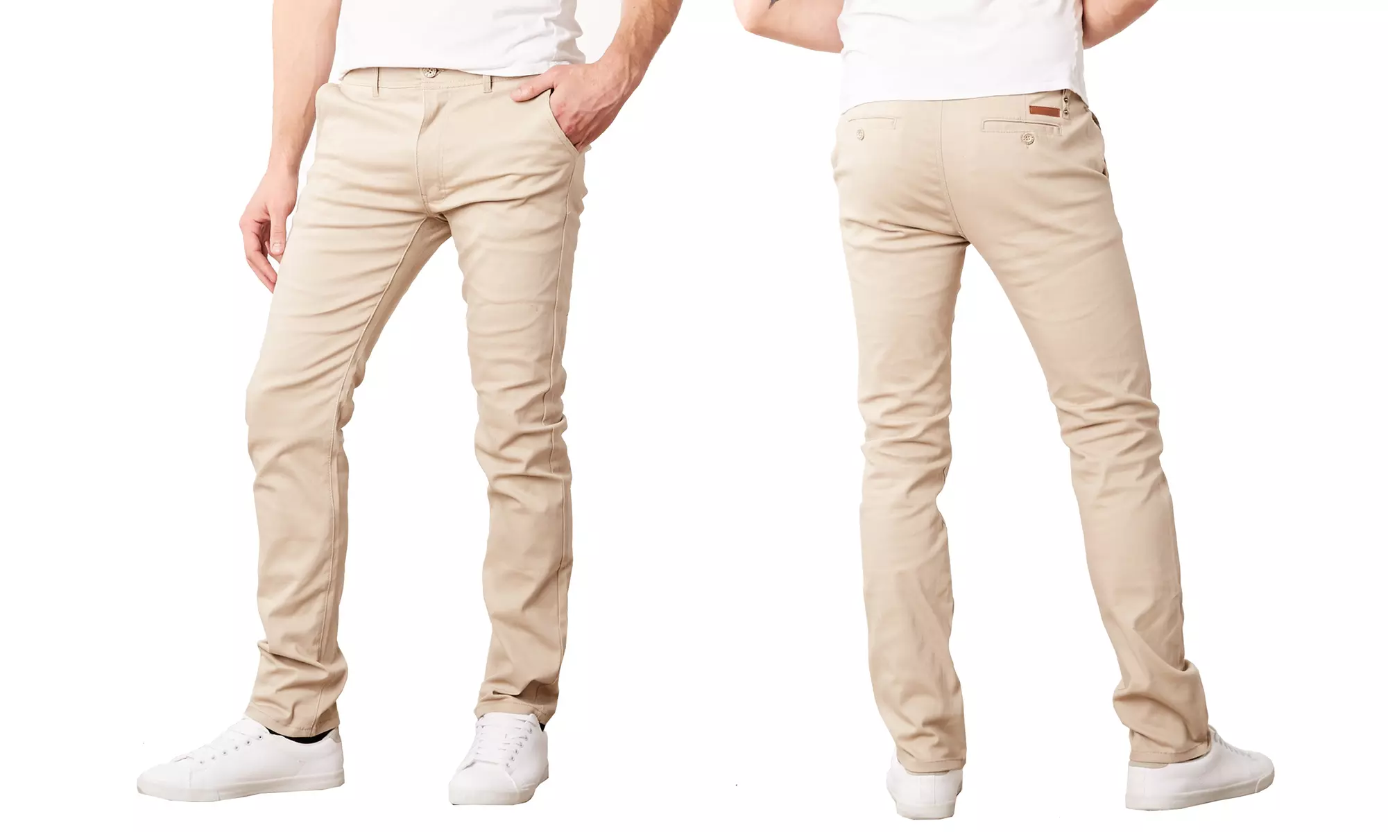 Men's Cotton Stretch Slim-Fit Classic Chinos (Sizes, 30-42)