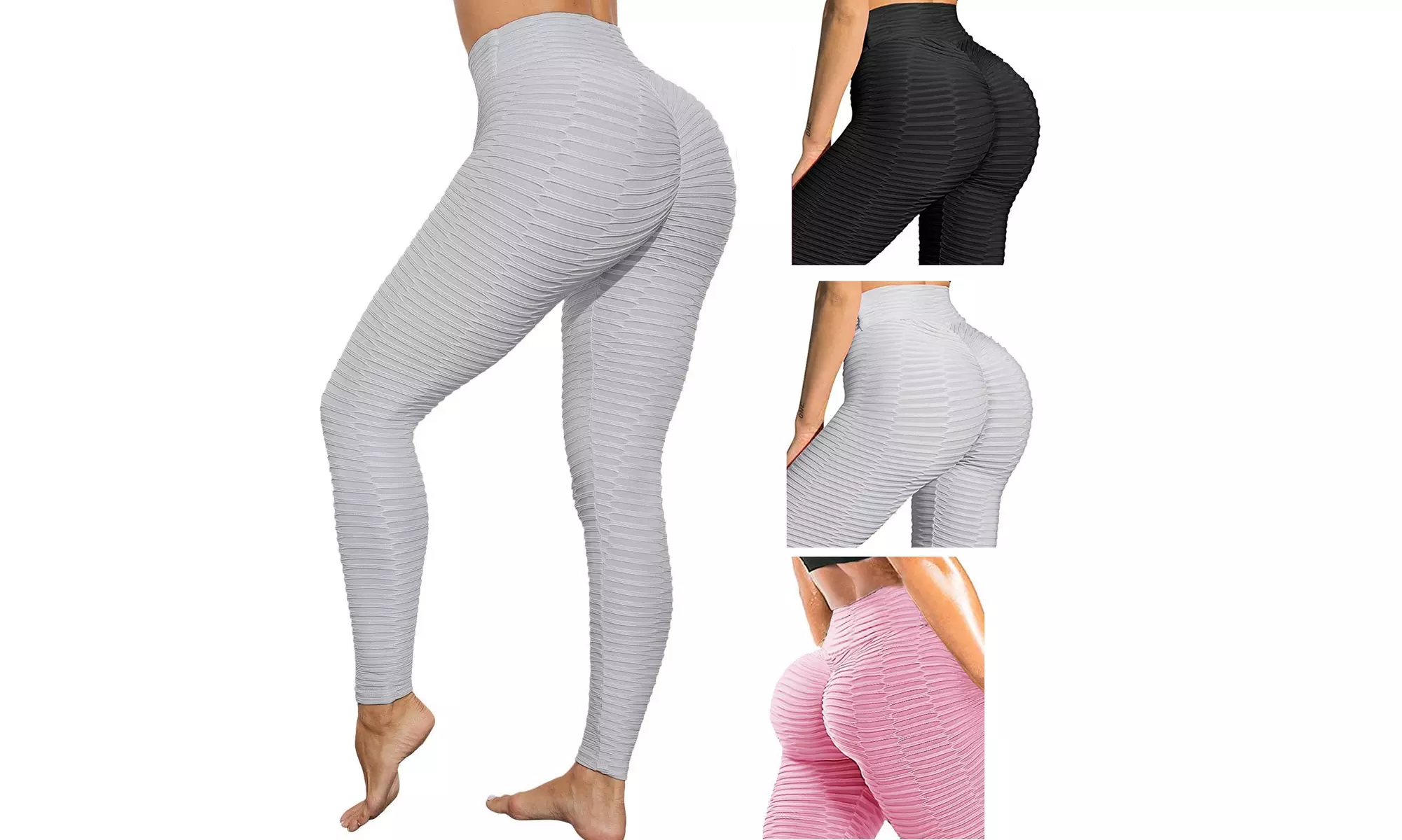 Scrunch Butt Yoga Pants High Waisted Textured Butt Lift Leggings Lifting Tights - Primary Image