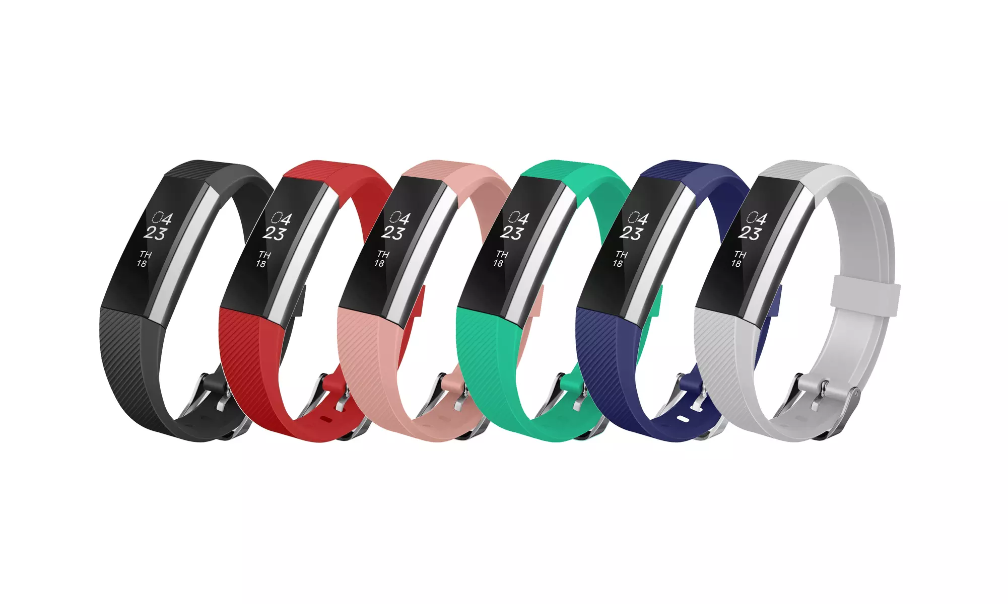 6-Pack of Silicone Bands for Fitbit Charge 3, Fitbit Versa, and Fitbit Alta - Primary Image