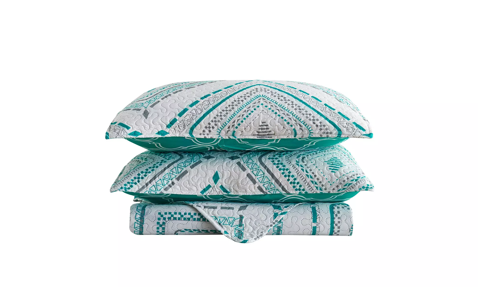 JML 3-Piece Reversible Quilt Set,Home Collection Printed Bedspread With 2 Shams