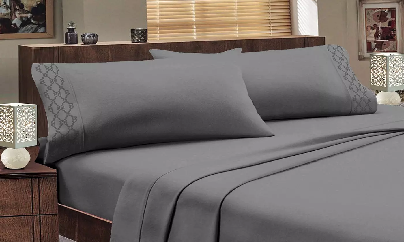 Home Sweet Home Extra Soft Deep Pocket Embroidered Sheet Set