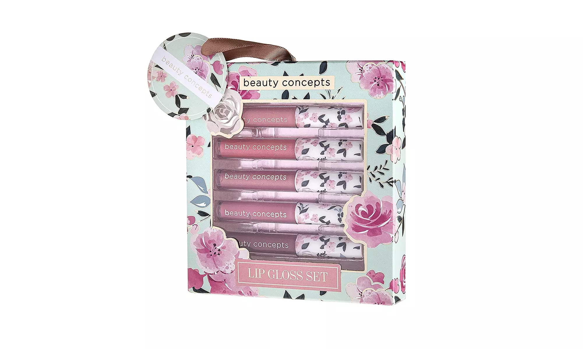 Beauty Concepts Lip Gloss Collection- 5 Piece Lip Gloss Set in Pink Colors - Second Medium