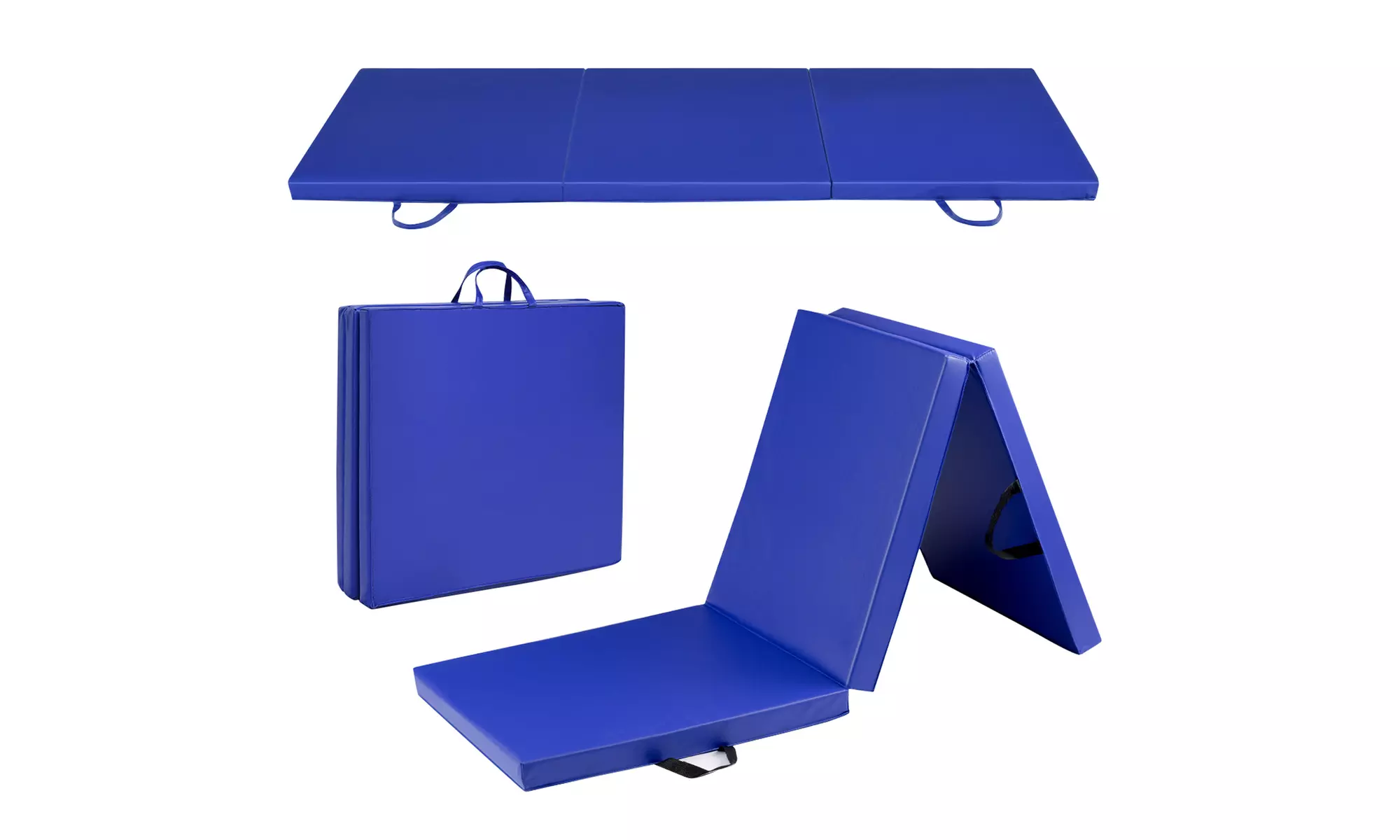Costway Tri-Fold Gymnastics Mat 6'x2' Folding Fitness Exercise Carrying Handles - Primary Image