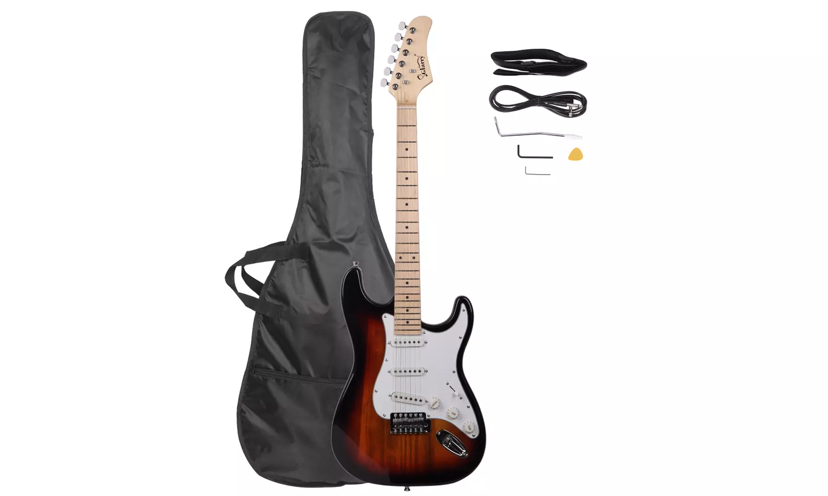 Glarry GST Maple Fingerboard Electric Guitar Bag Shoulder Strap Pick  - Primary Image