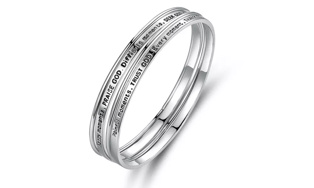 Happy Moments Praise God' Inspirational Bangle By Euphir - Primary Image
