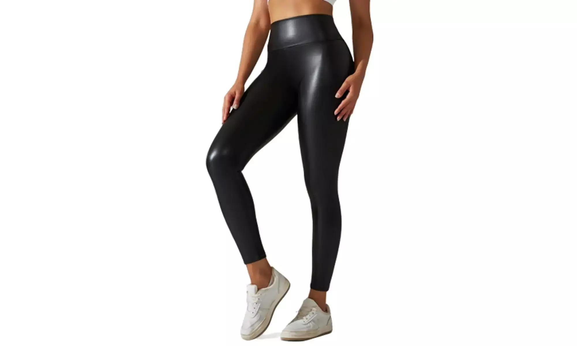 Women's High Waisted Butt Lifting Faux Leather Leggings