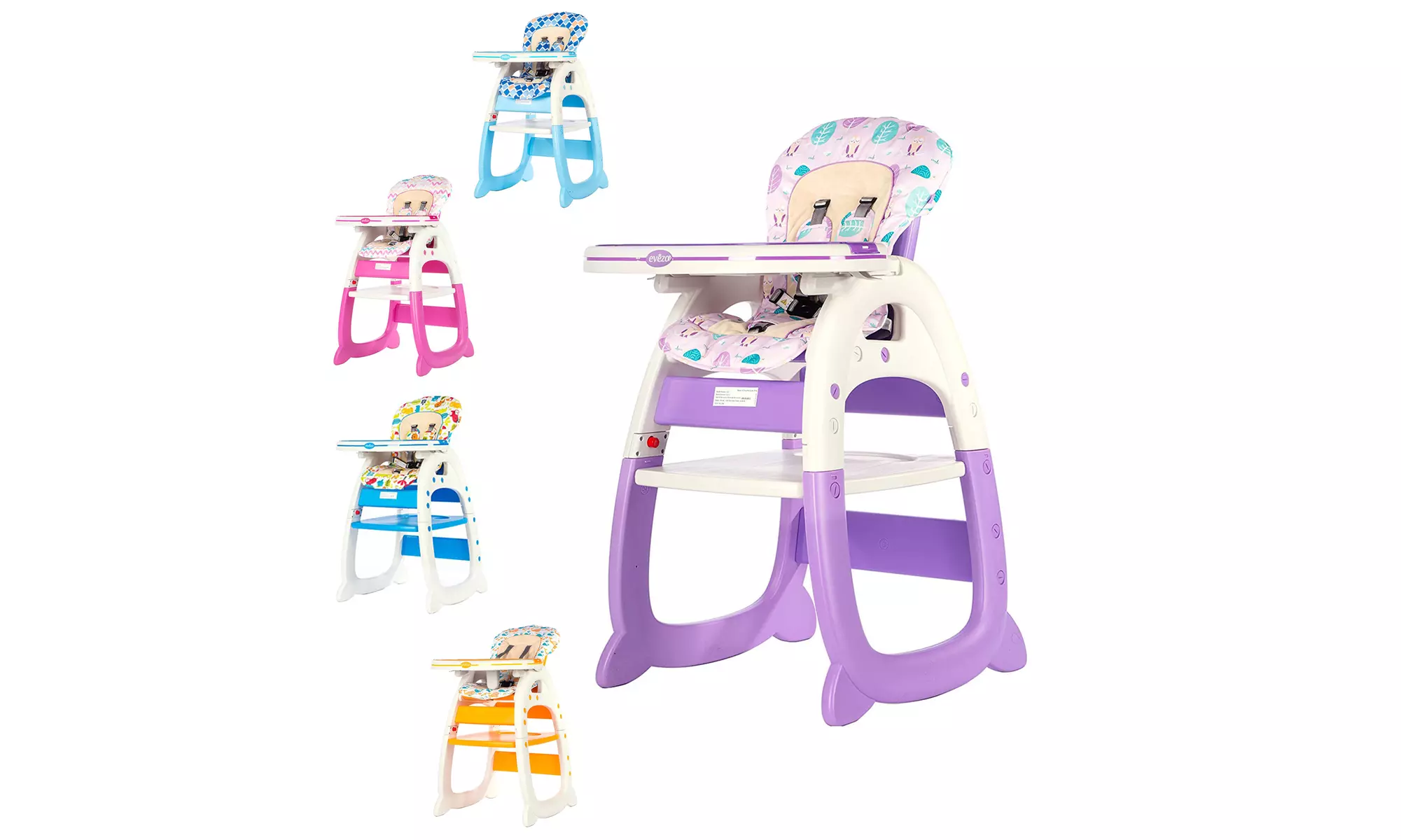 Evezo Merly Convertible Baby High Chair & Play Table 3 in 1 - Primary Image