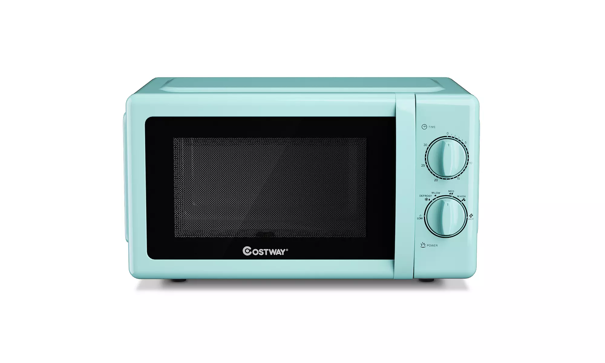 Costway Retro Countertop Microwave Oven 0.7 Cubic Feet 700W Rotary Control Mint  - Primary Image