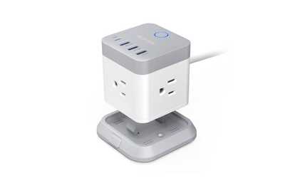 image for Power Strip with USB by BESTEK, Vertical Cube Mountable Power Outlet 