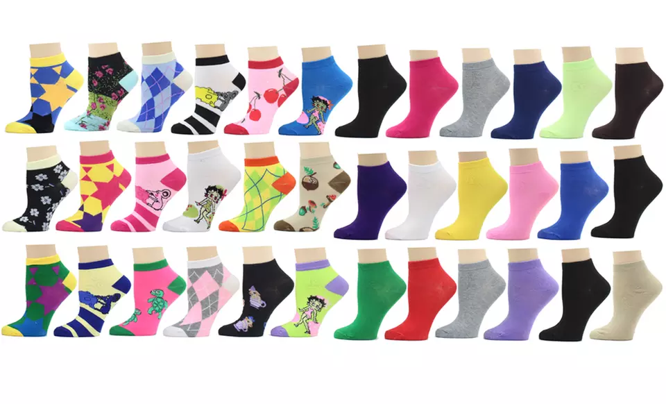 18 Pairs Frenchic Giftable Women's No Show Low Cut Ankle Socks - Primary Image
