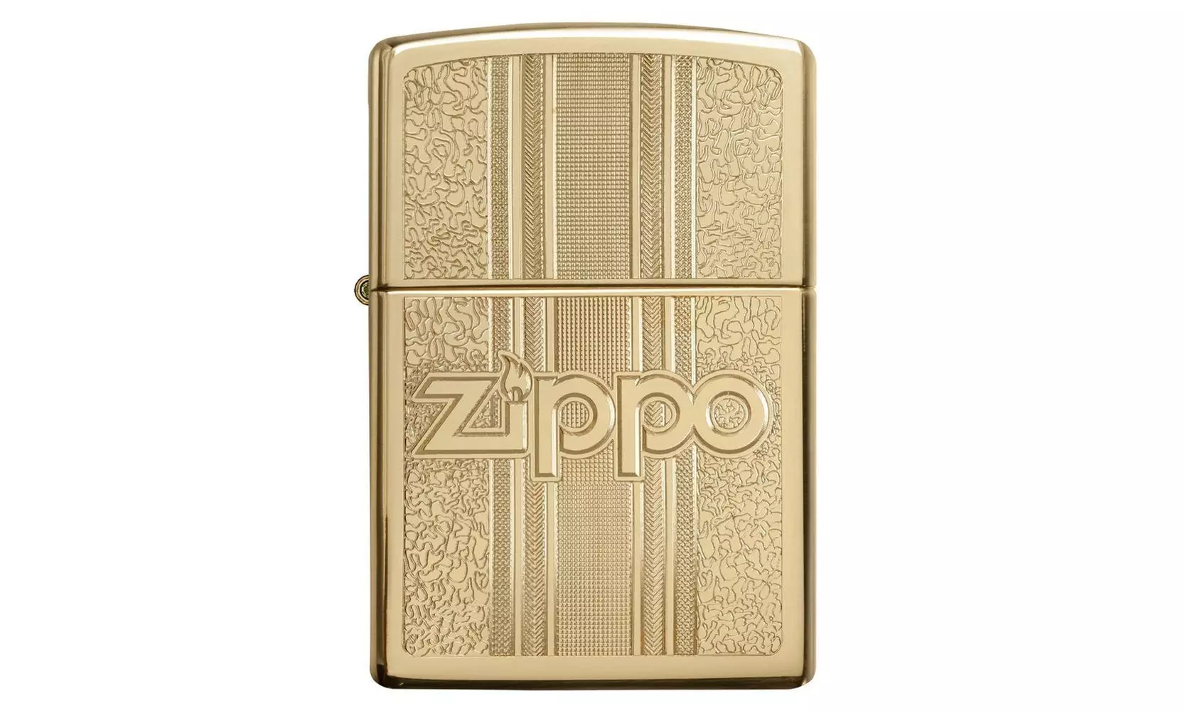 Zippo Logo Pattern Design, High Polish Brass, Windproof Lighter #29677 - Primary Image