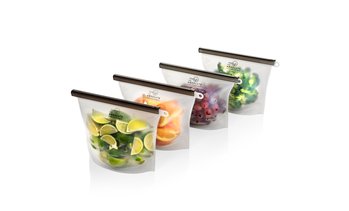 The Absolute Kitchen Reusable Silicone Food Storage Bags - BPA Free ( 4M)