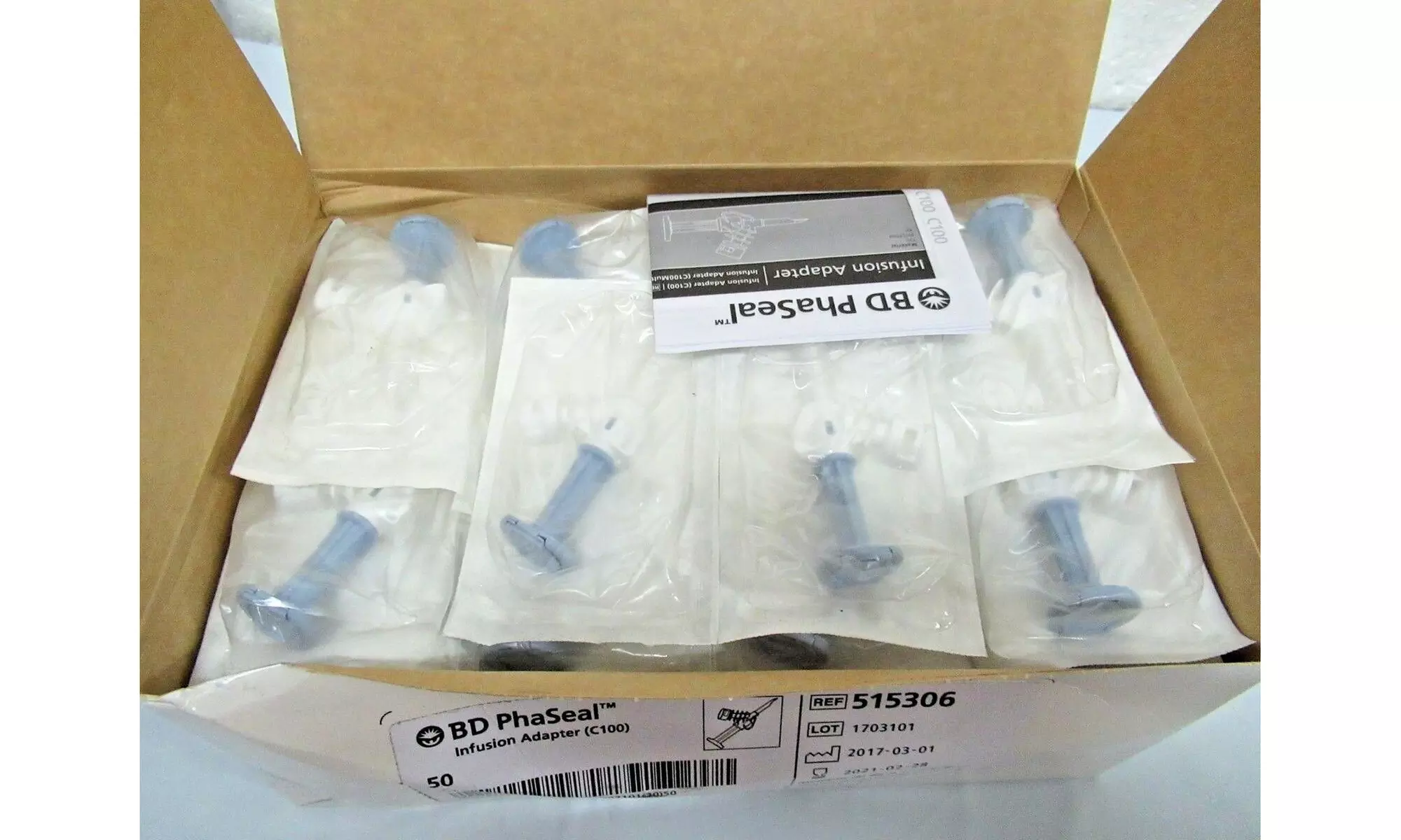 BD PhaSeal Infusion Adapter C100 515306 Pack/50 Exp 2-28-21 - Primary Image