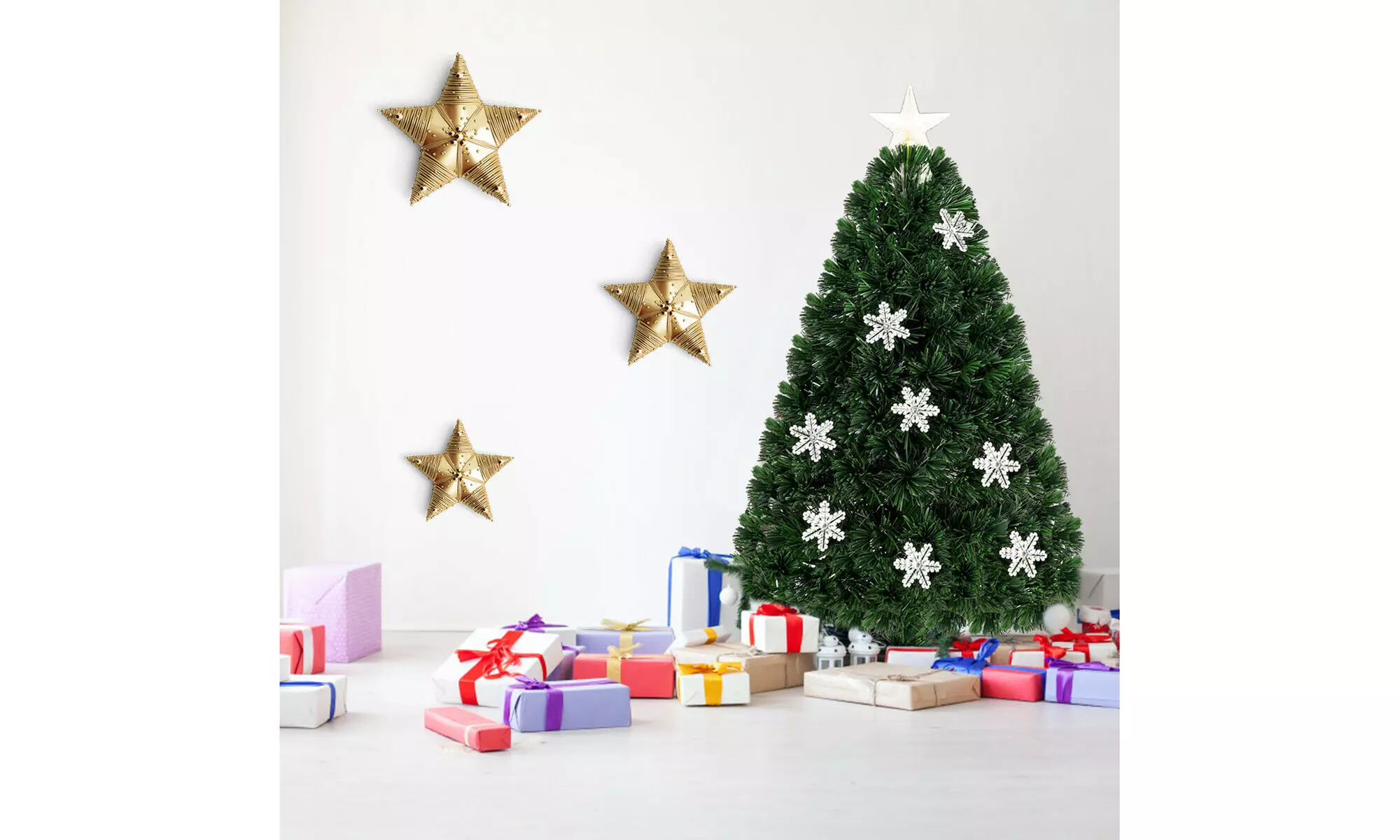 Costway 3FT Pre-Lit Fiber Optic Artificial Christmas Tree w/Multicolor Lights