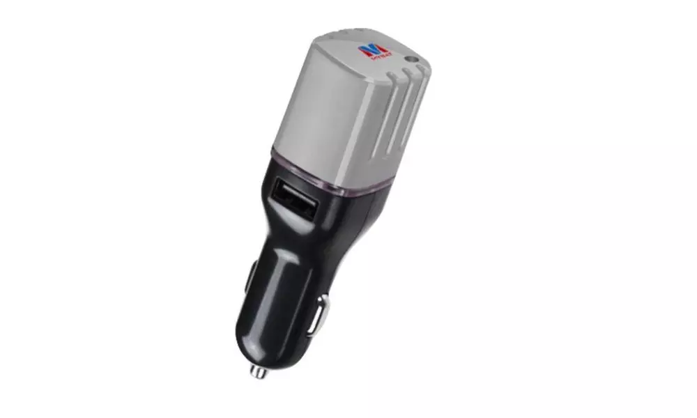 Insten Gray Car Charger USB Air Purifier For iPhone Samsung HTC Nexus - Second Medium