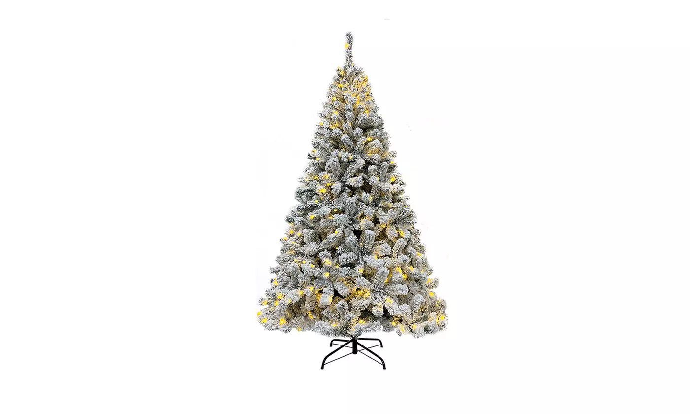 Premium Artificial Pre-Lit Flocked Christmas Tree - Second Medium