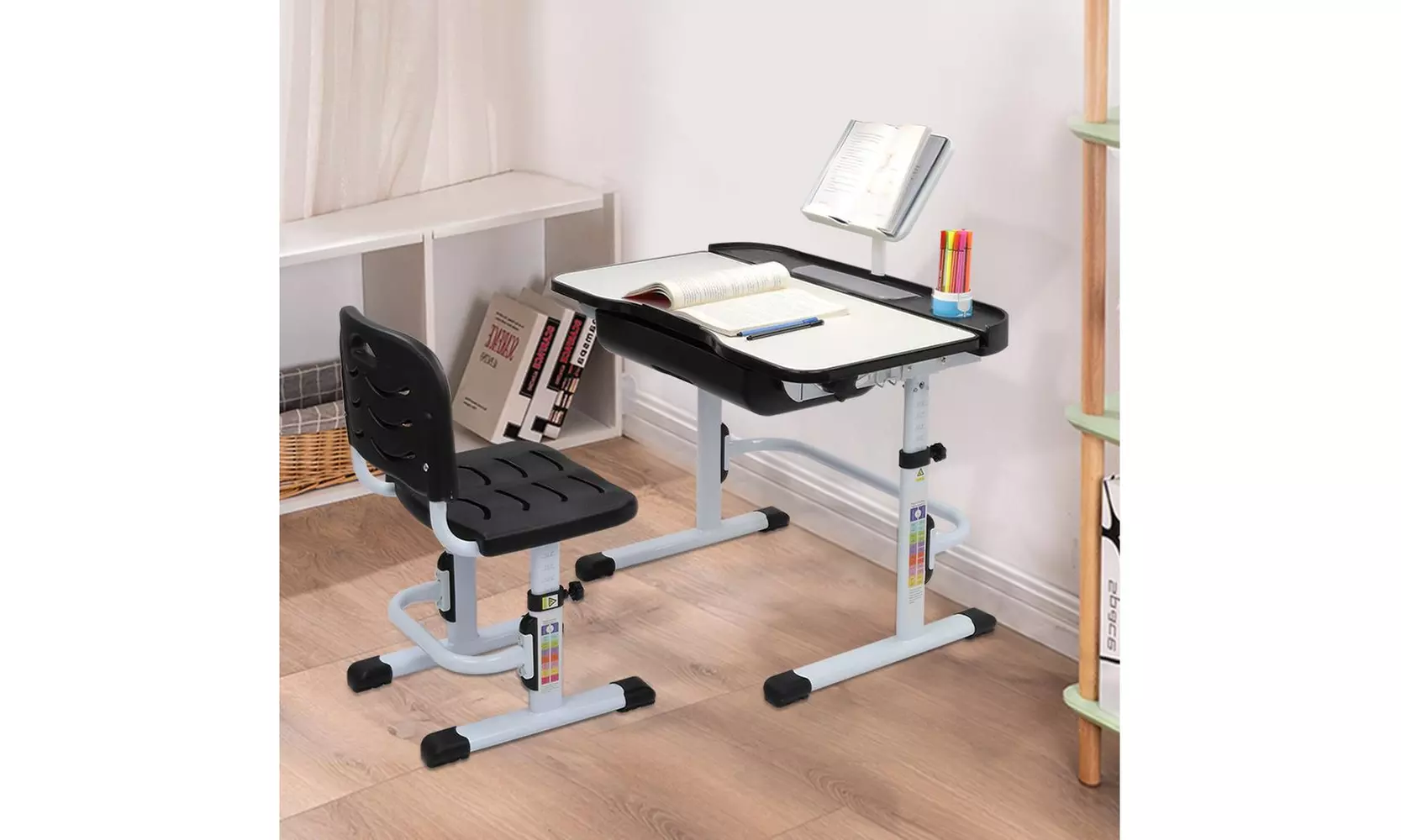Kids Desk and Chair Set, Height Adjustable Student Study Desk - Primary Image