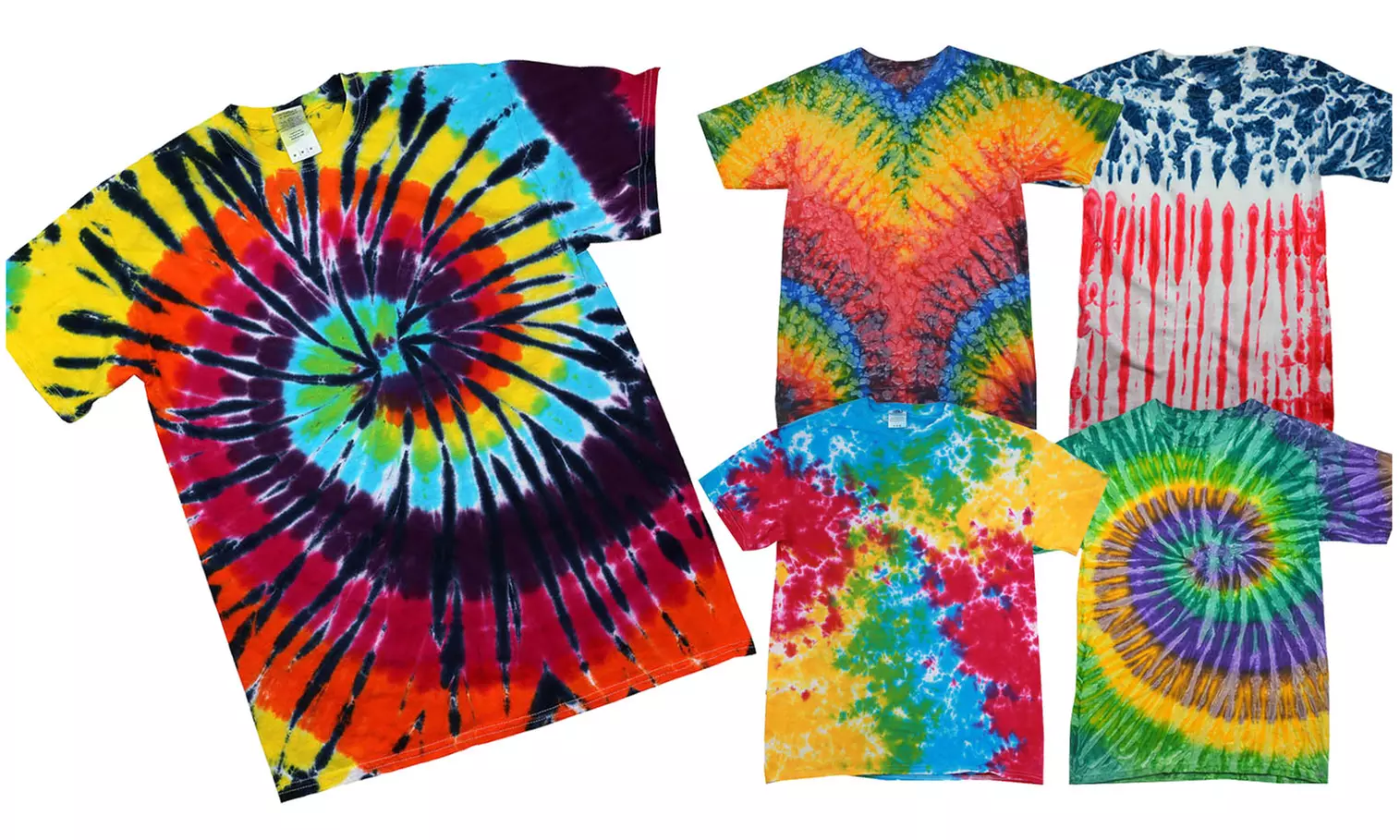 Women's Peace and Love Wild Tie Dye T-Shirts (Plus Sizes Available) - Primary Image