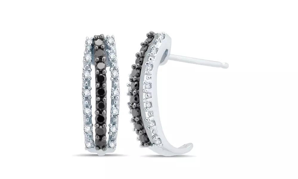 1/3 Cttw Black and white Diamond Earring in 10K WG - 22074 - Primary Image