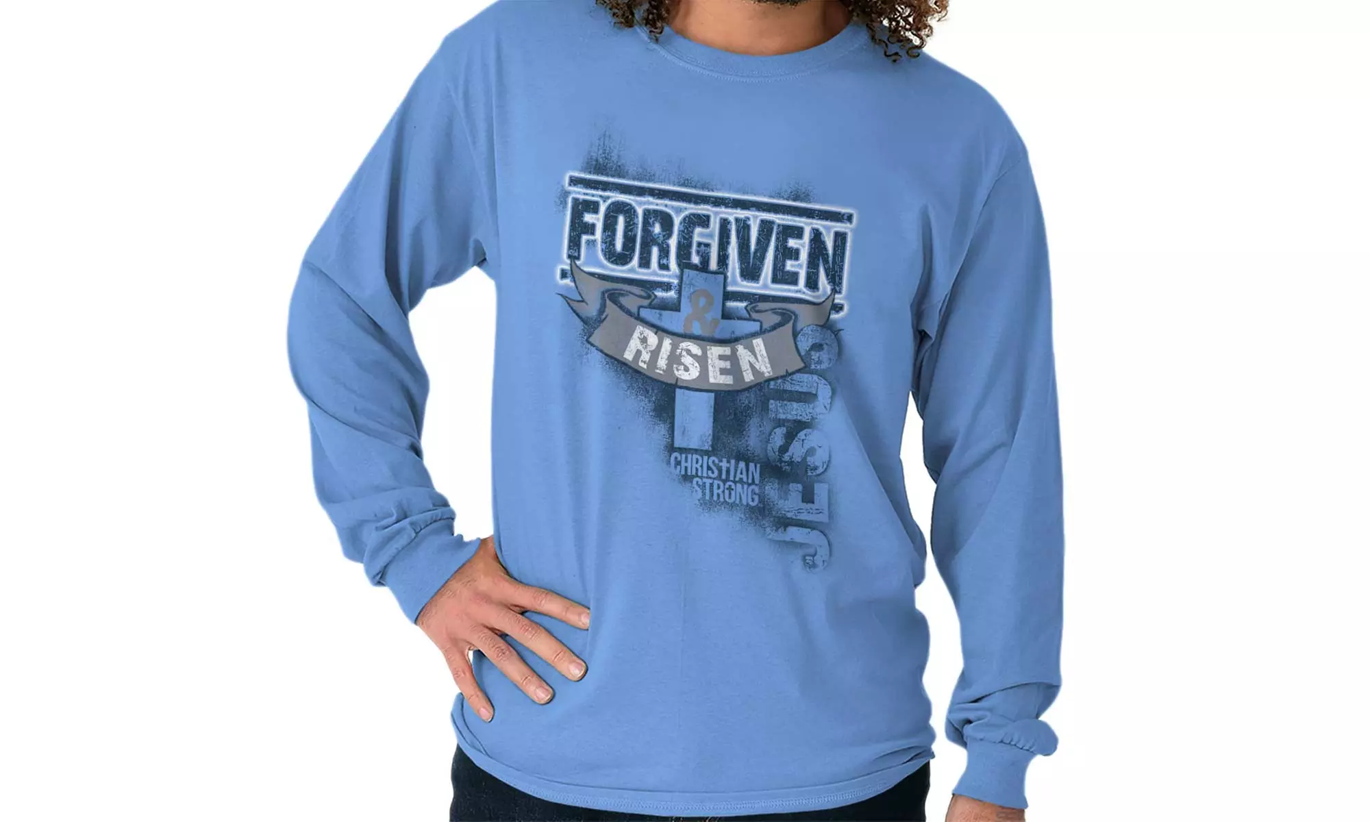 Forgiven Risen Religious Christian Jesus Long Sleeve T Shirt - Primary Image