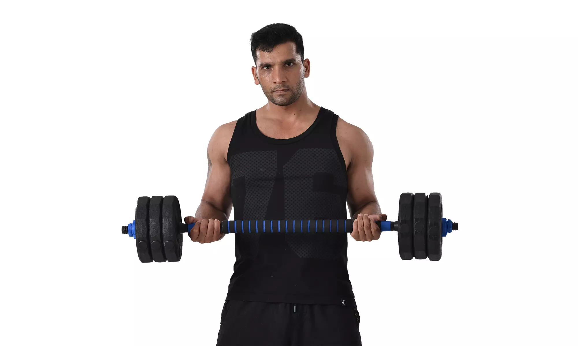 Adjustable Dumbbell Barbell Weight Pair TOTAL 58 LBS 2 in 1 Sets with Connector