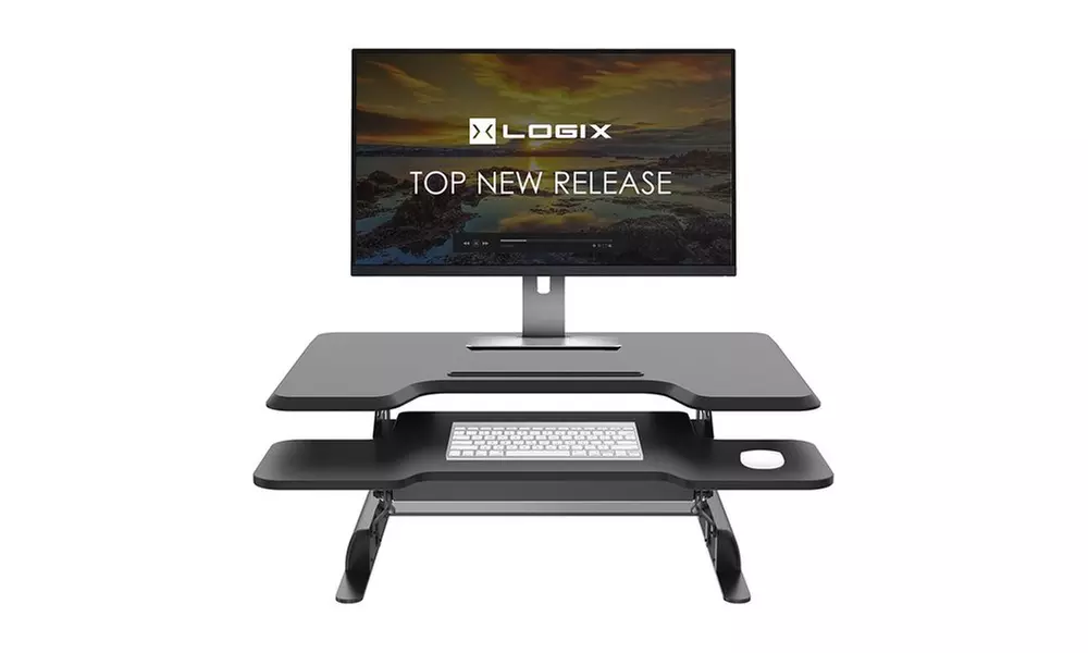 Logix Gear 36-inch Height Adjustable Standing Desk, 6 Level Converter - Primary Image