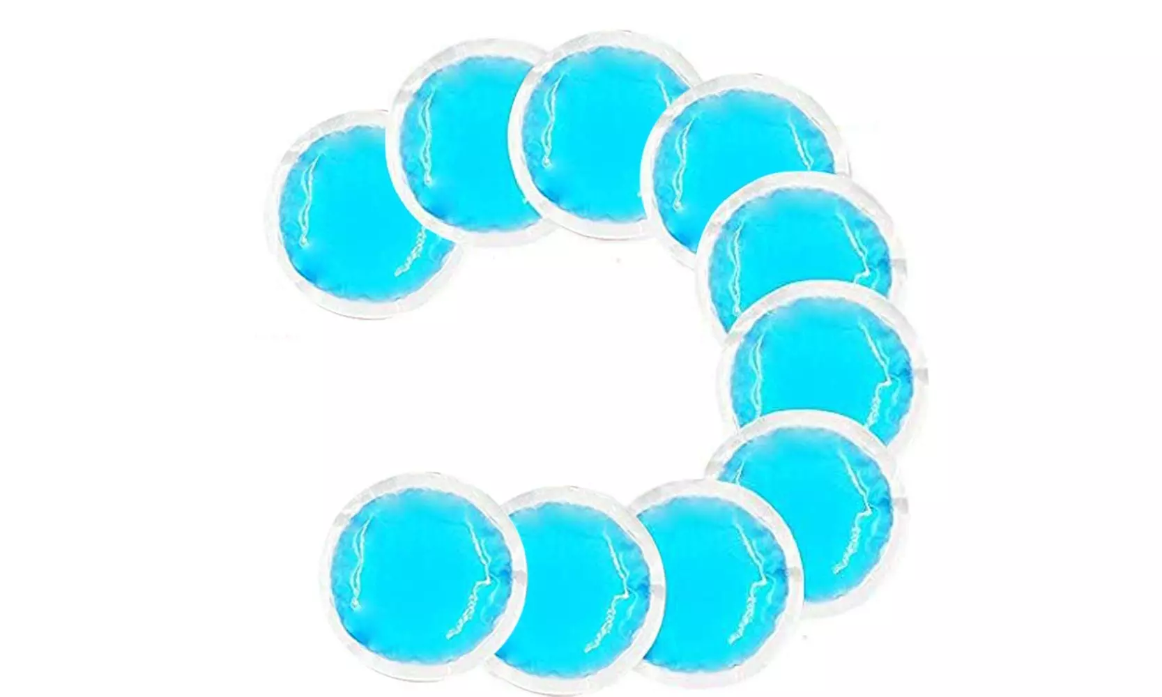 10 pack Round Reusable Gel Ice Packs with Cloth Backing for Hot or Cold Compress - Primary Image