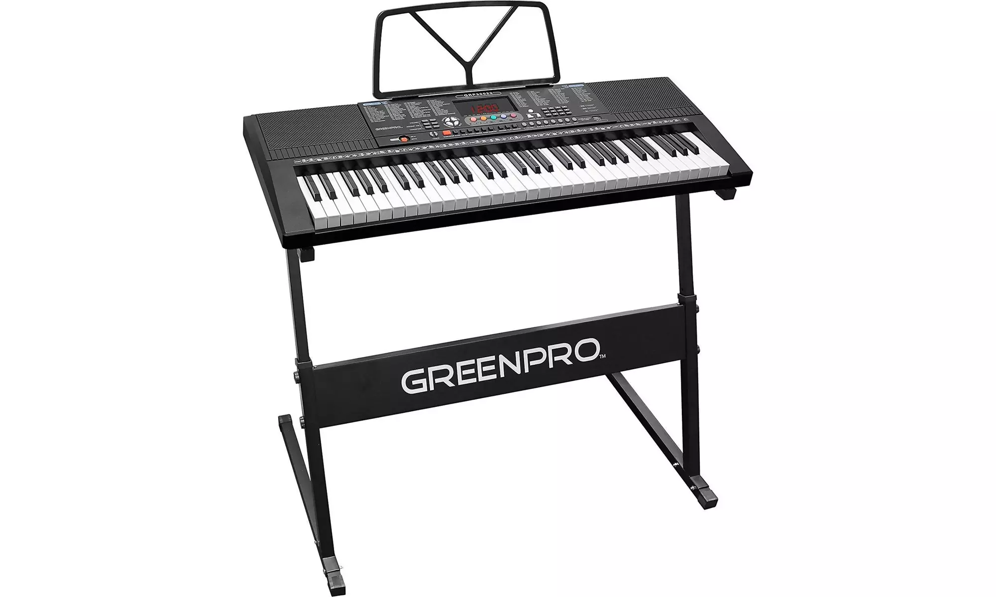 61 Key Keyboard LED Display with Adjustable Stand and Music Notes Holder - Primary Image