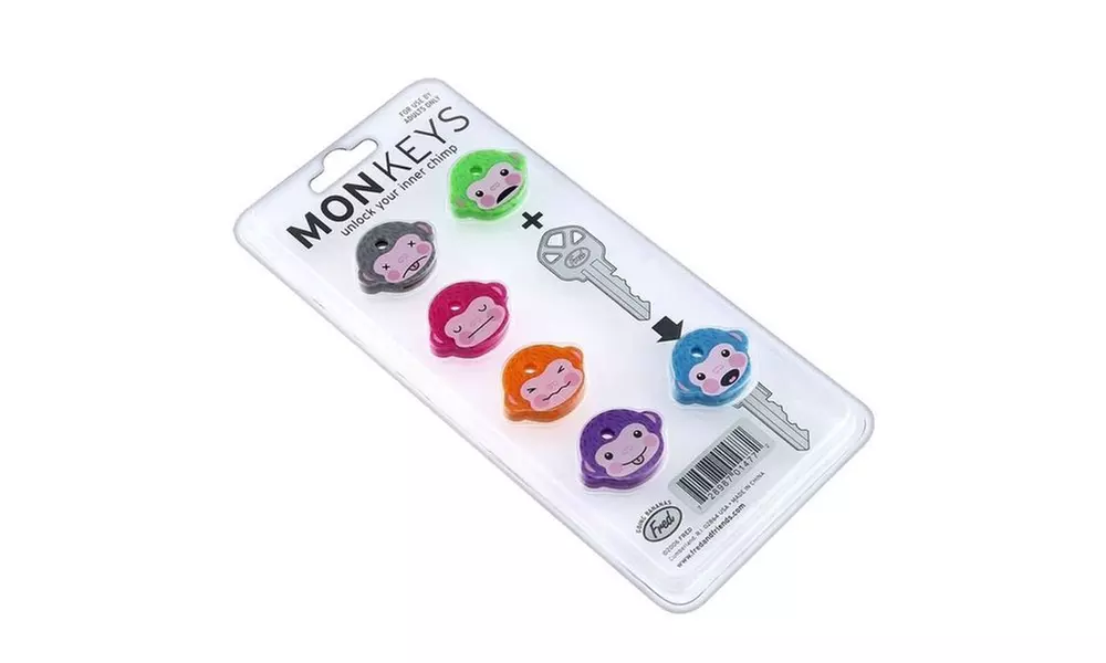Fred & Friends Monkey Cool Chimp Key Cap Covers Six Color Keychain - Second Medium