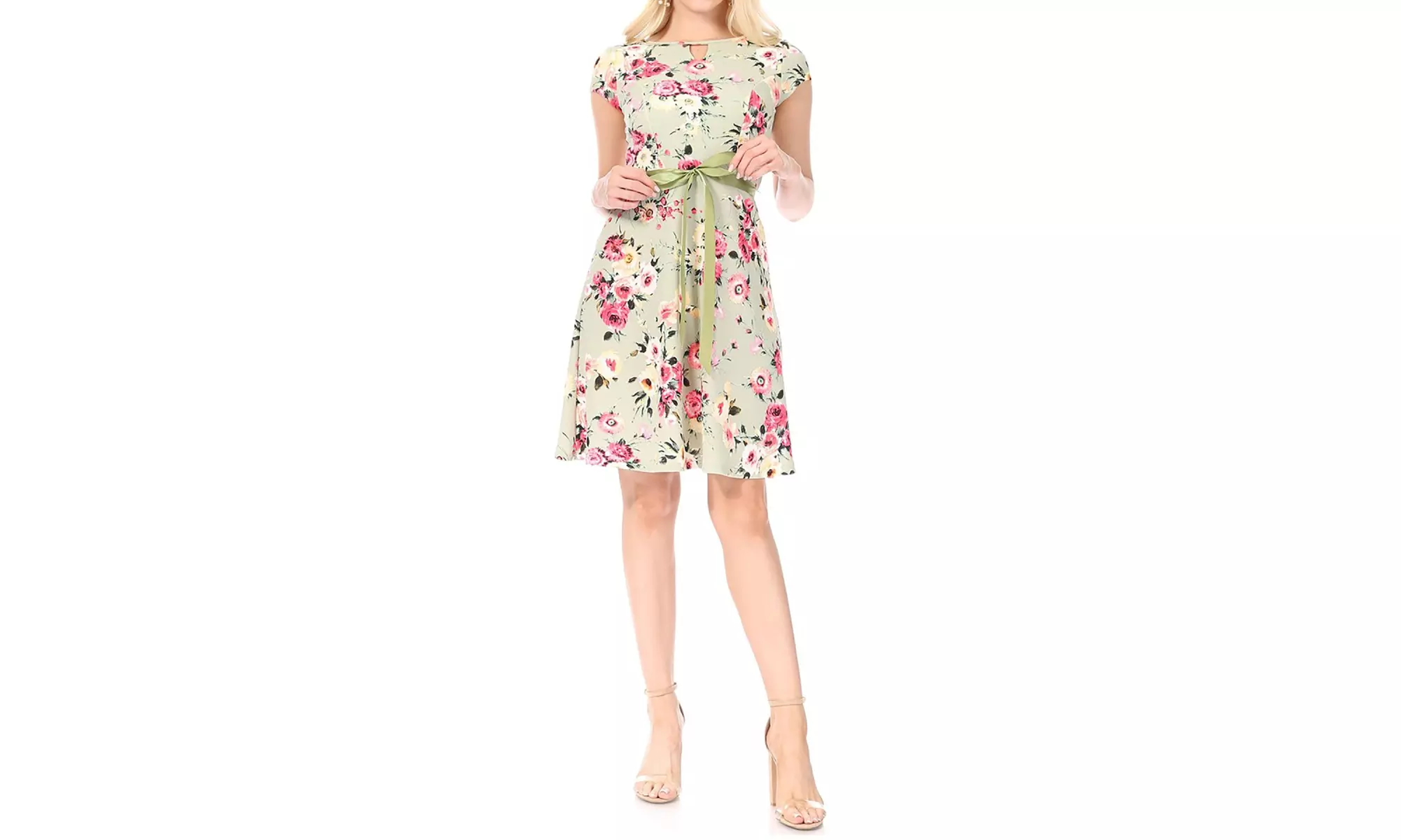 Women's Floral Flared A-Line Swing Casual Short Sleeve Dress