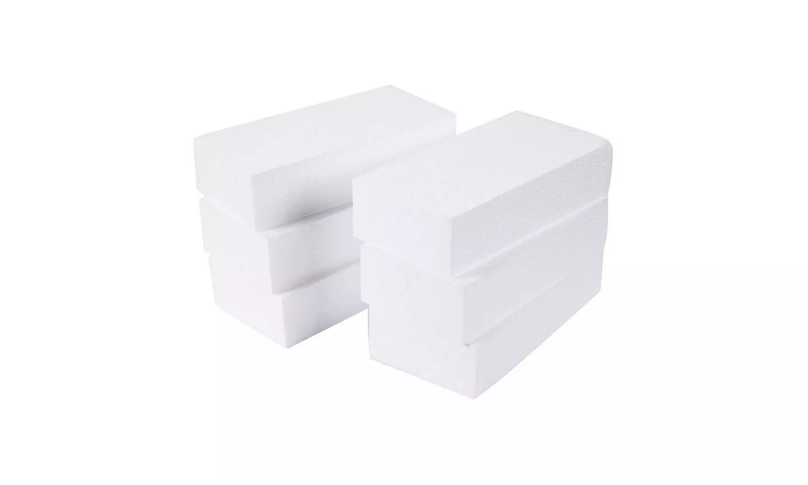 6-Pack Rectangle Polystyrene Foam Block, Brick for DIY  Sculpture, 8 x 4 x 2" - Primary Image