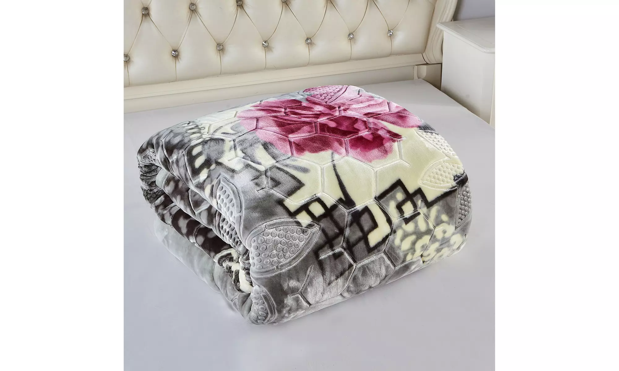JML Heavy Fleece Blanket,2 Ply Printed Bed Blanket For King Size,85"x93",10Lb