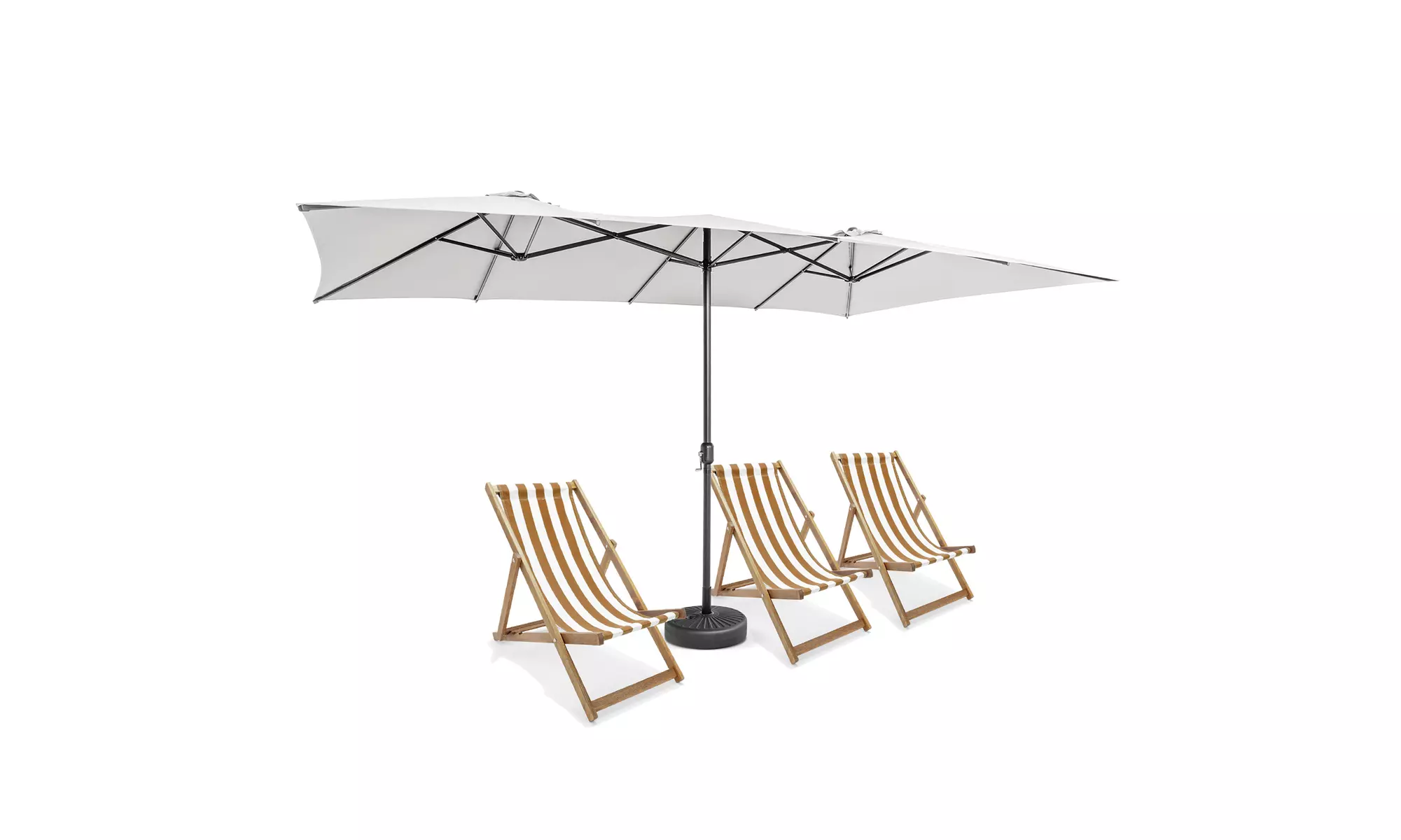Costway 15FT Double-Sided Patio Market Umbrella Large Crank Handle Vented