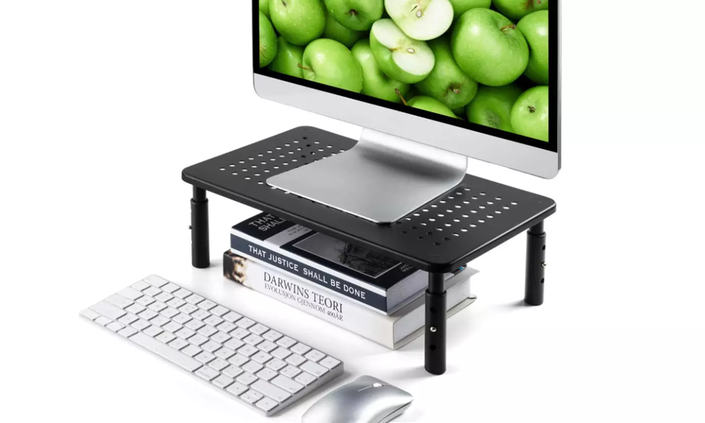 iMounTEK Monitor Stand Riser 3 Height Adjustable Metal Desk Riser Organizer