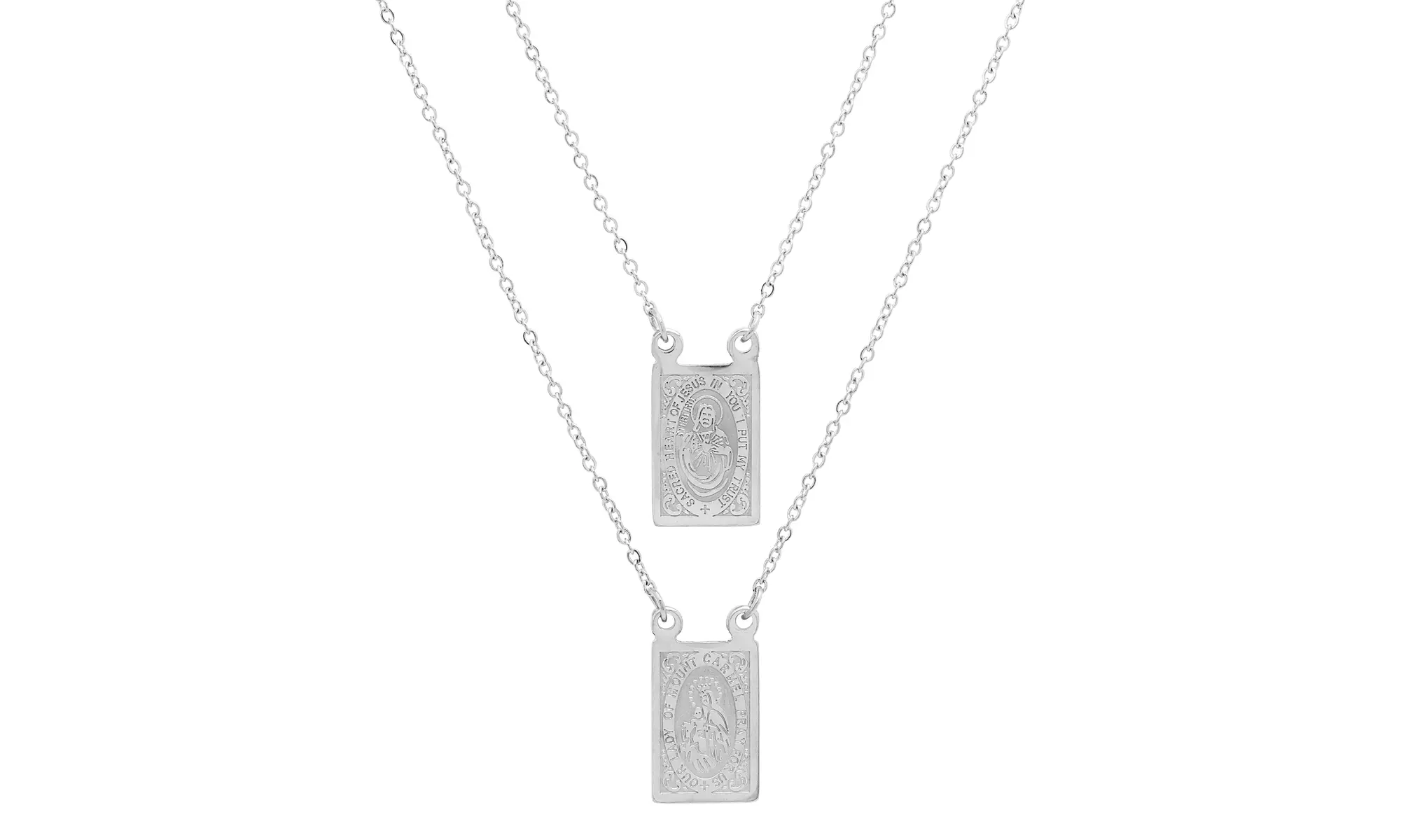 Men's Stainless Steel Reversible Scapular Necklace