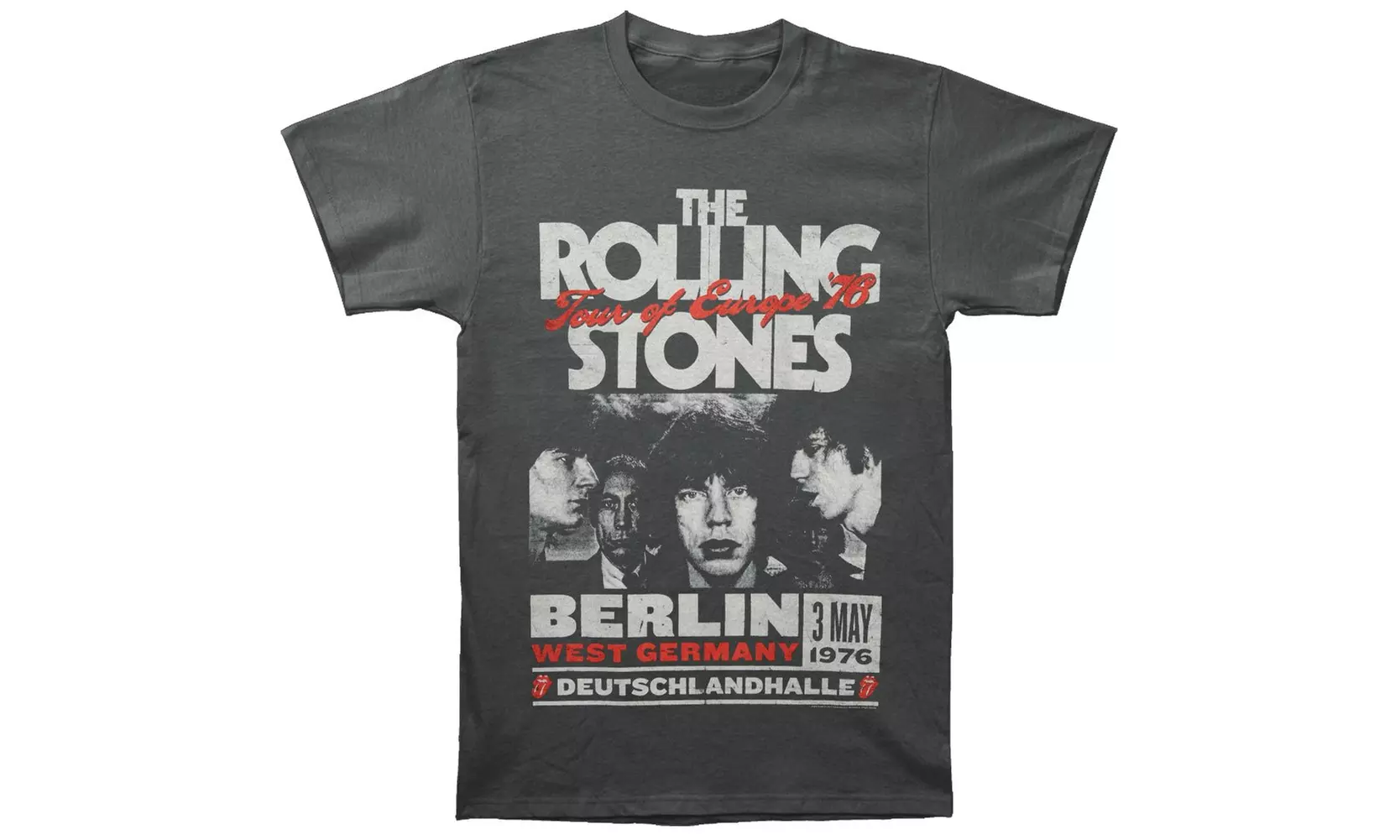 Rolling Stones Men's Berlin Tour of Europe '76 T-Shirt - Primary Image
