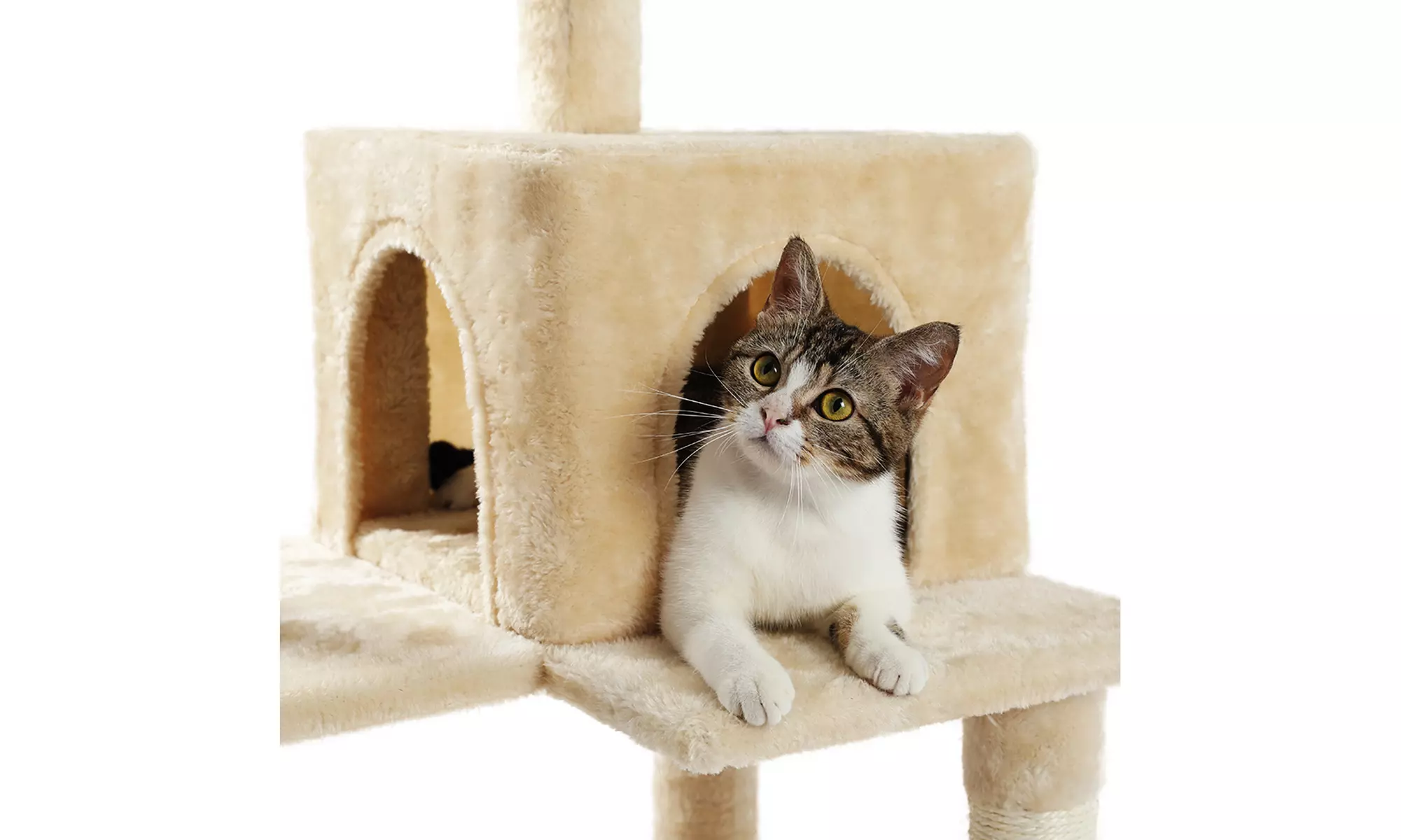 Luxury Cat Tree Cat Tower with Sisal Scratching Post, Cozy Condo, Top Perch