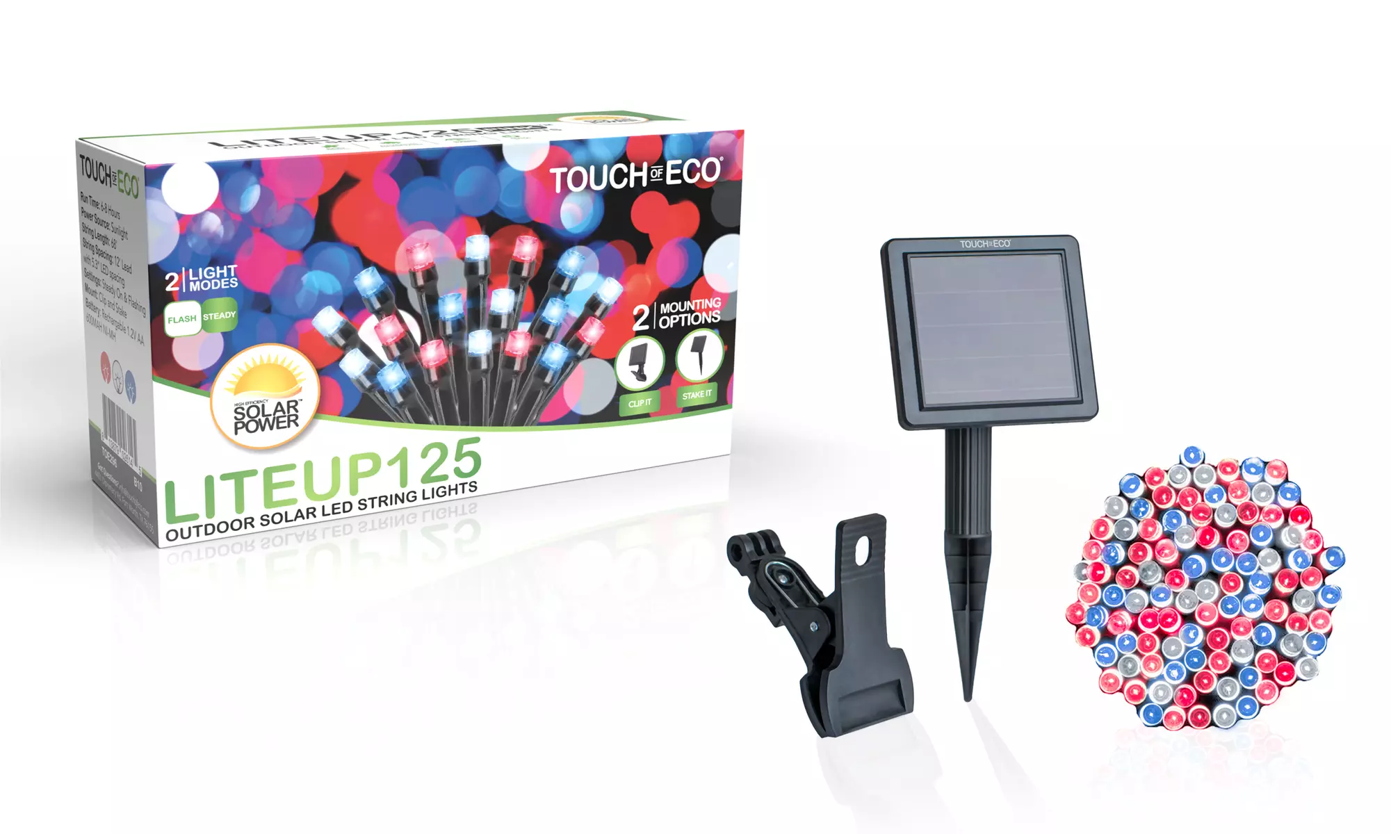 125LED Solar Powered String Lights. Multiple Colors & Quantities Available. 