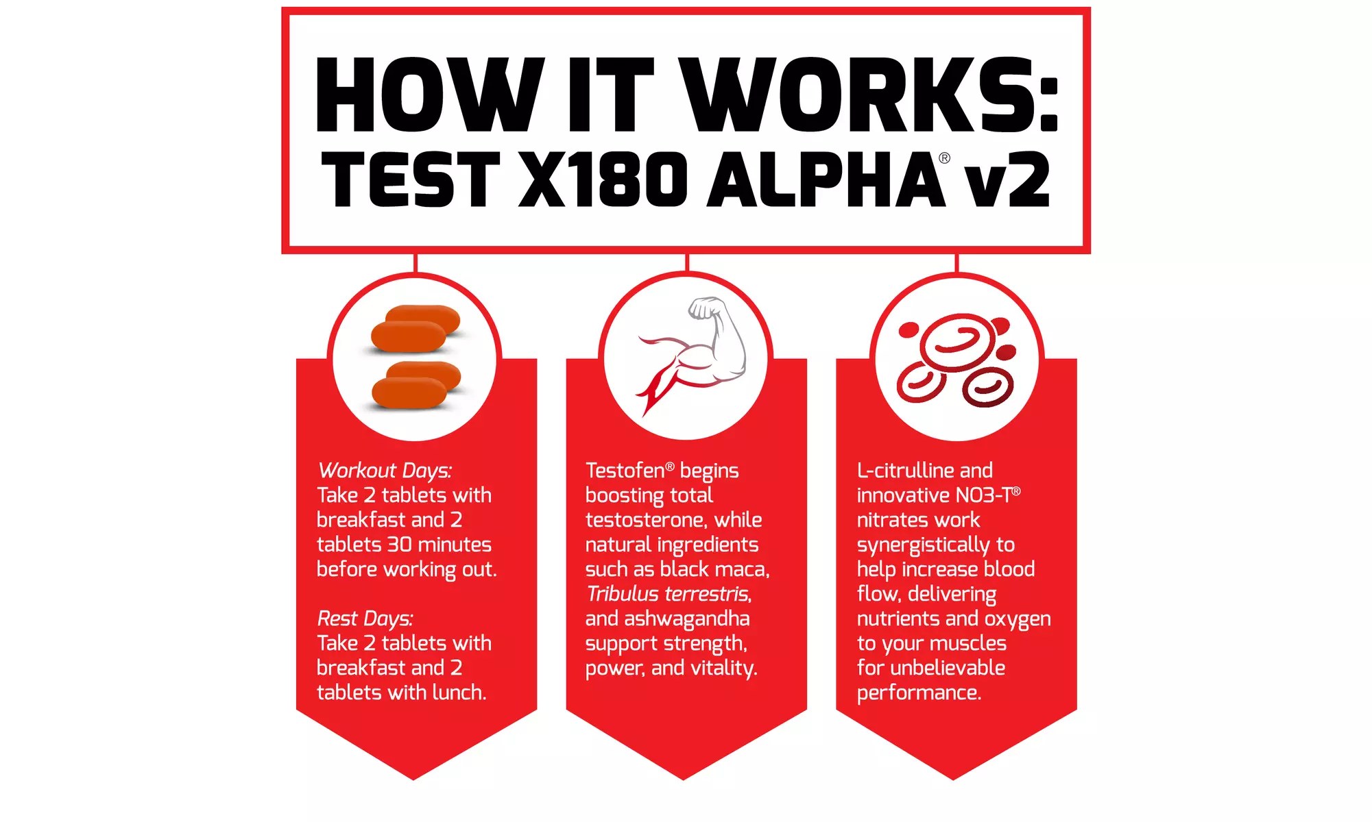 Force Factor Test X180 Alpha V2, Testosterone Booster & Muscle Builder For Men