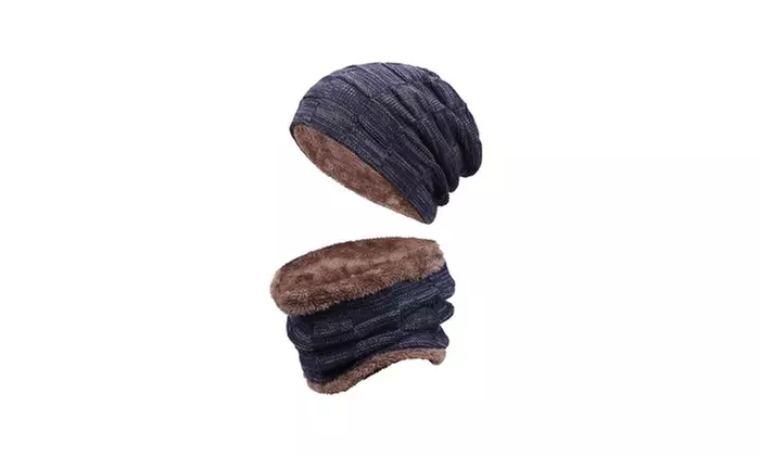 Winter Warm Beanie Hat and Scarf Set & Anti-slip Windproof Touch Screen Gloves