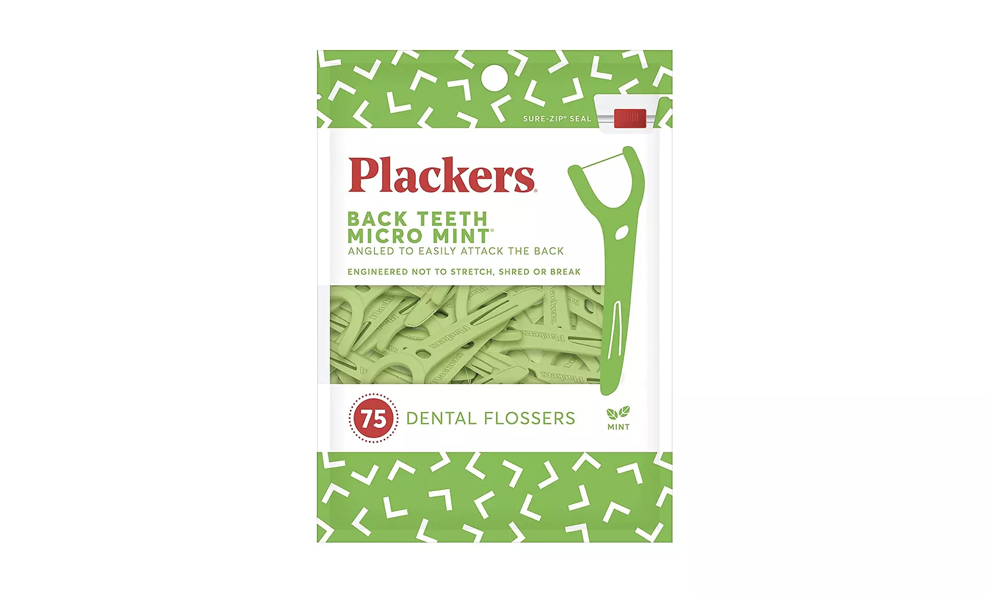 Plackers Back Teeth Micro Mint Dental Flossers, Delicious Mint Flavor - Primary Image