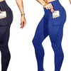 Image 1: Women Fashion Slim Fit Pocket Yoga Workout Tight Leggings Workout Pants