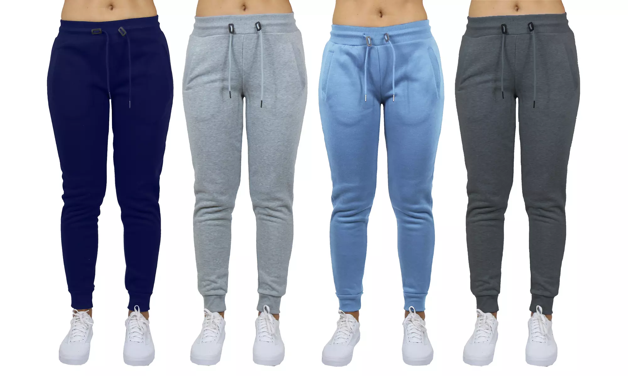 4-Pack Women's Classic Fleece Jogger Sweatpants (Sizes, S to XL)