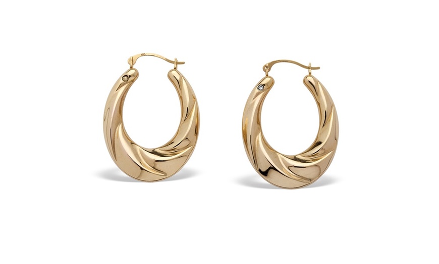 14k Gold Twisted Hoop Earrings Nano Diamond Resin Filled | Groupon